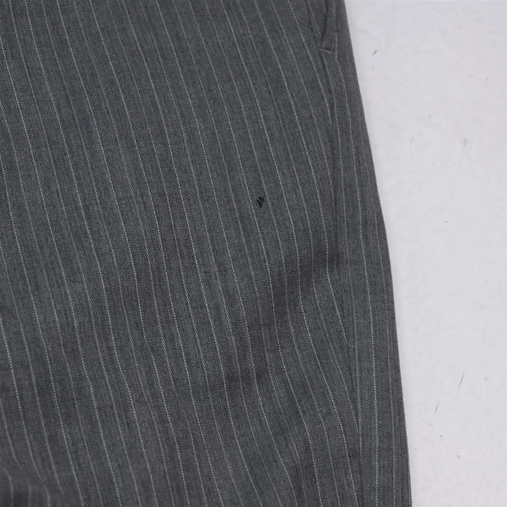 Jones New York 44R 36x30 Gray Stripe 100% Wool 3 Piece Vest Jacket Pants Suit